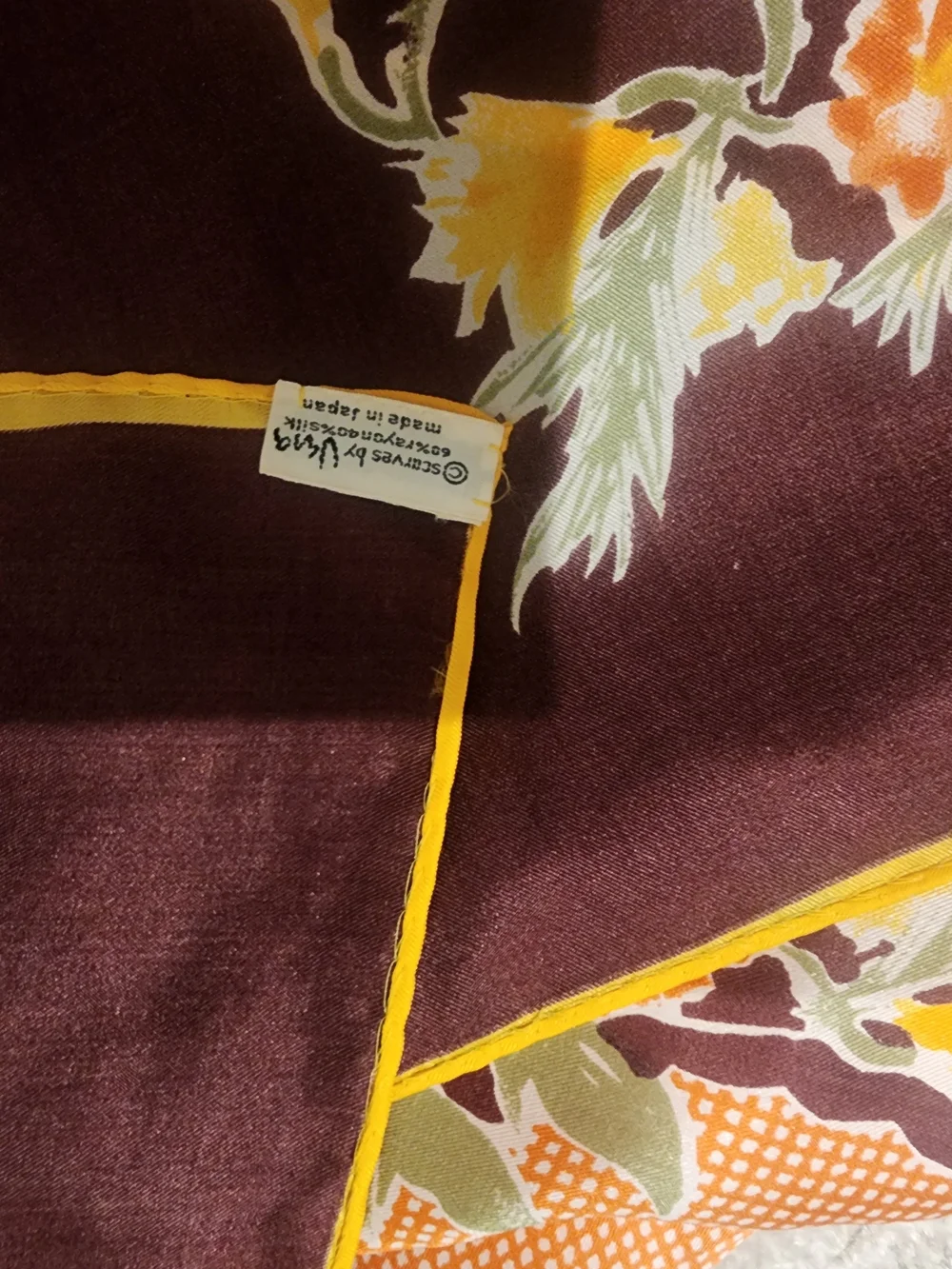 Uena Vintage Scarf in Brown and Orange